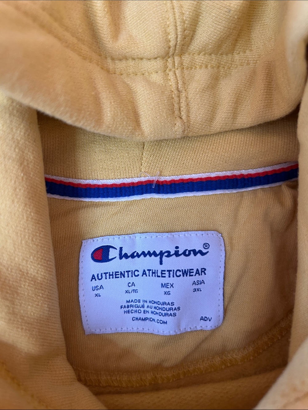 Champion Tan Script Logo Hooded Sweatshirt - Picture 2 of 8